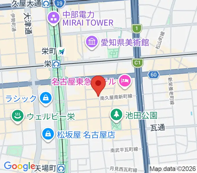 名古屋栄TIGHT ROPEの地図