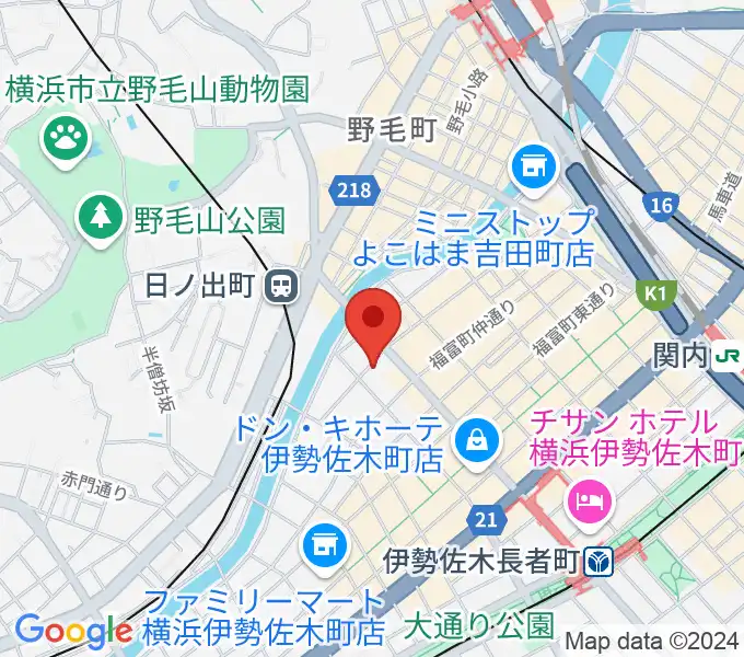 横浜JAZZ FIRSTの地図