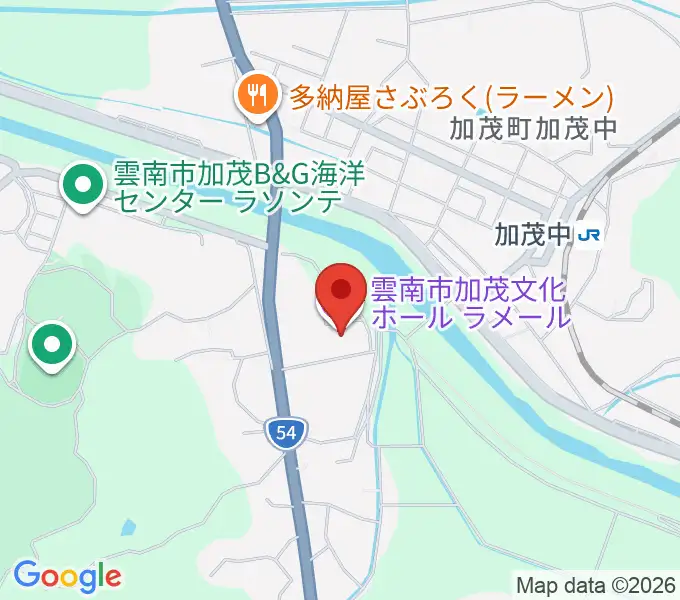 雲南市加茂文化ホール ラメールの地図