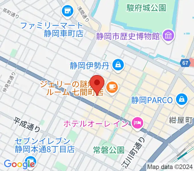 静岡ブラウンシュガーの地図