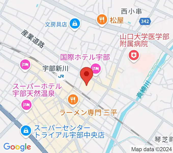 宇部市渡辺翁記念会館の地図