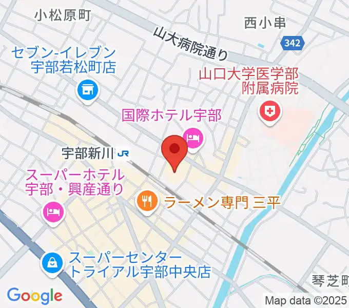 宇部市渡辺翁記念会館の地図