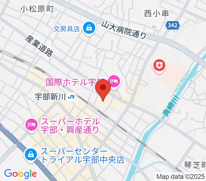 宇部市渡辺翁記念会館の地図