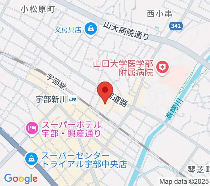 宇部市渡辺翁記念会館の地図