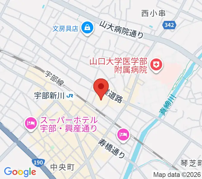 宇部市渡辺翁記念会館の地図