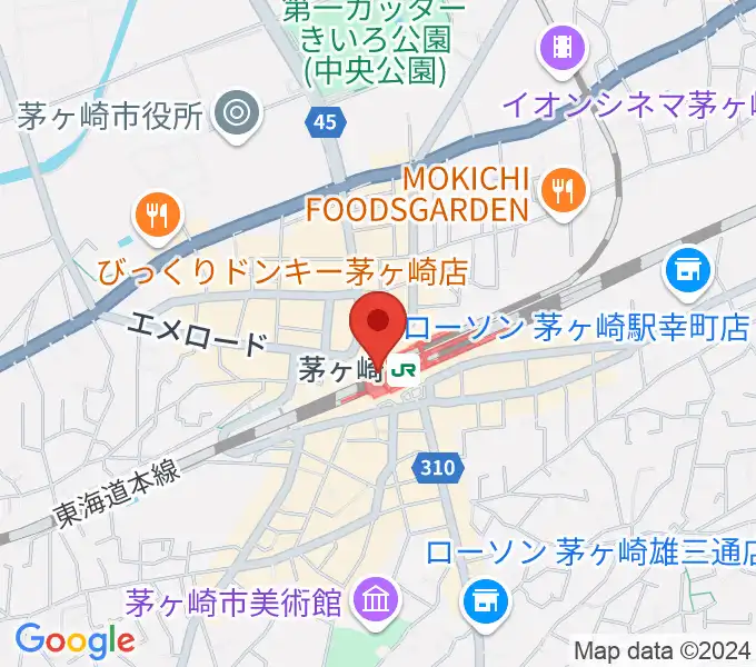 ラスカ茅ヶ崎ホールの地図