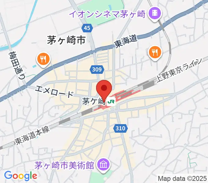ラスカ茅ヶ崎ホールの地図