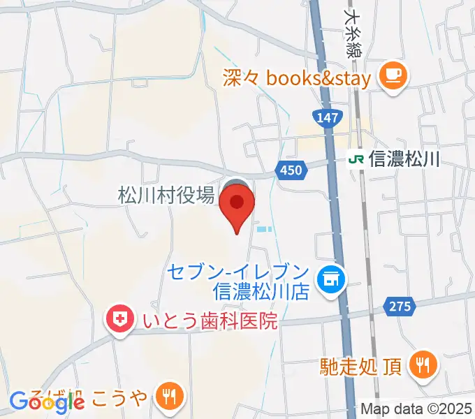 松川村多目的交流センターすずの音ホールの地図