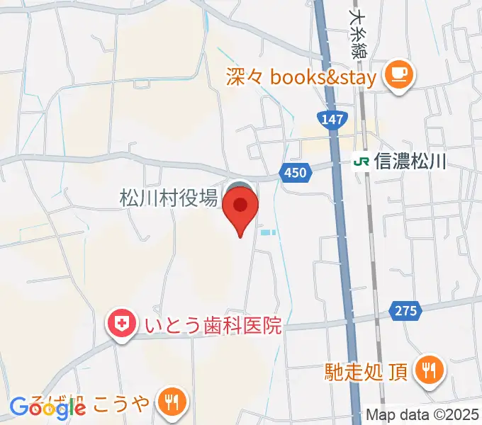 松川村多目的交流センターすずの音ホールの地図