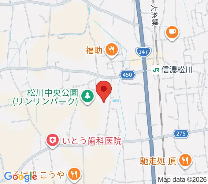 松川村多目的交流センターすずの音ホールの地図