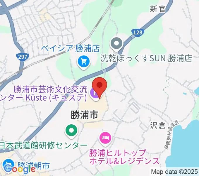 勝浦市芸術文化交流センター キュステの地図
