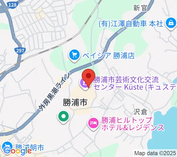 勝浦市芸術文化交流センター キュステの地図