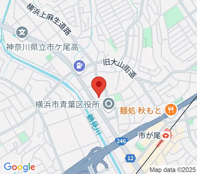 横浜市青葉公会堂の地図