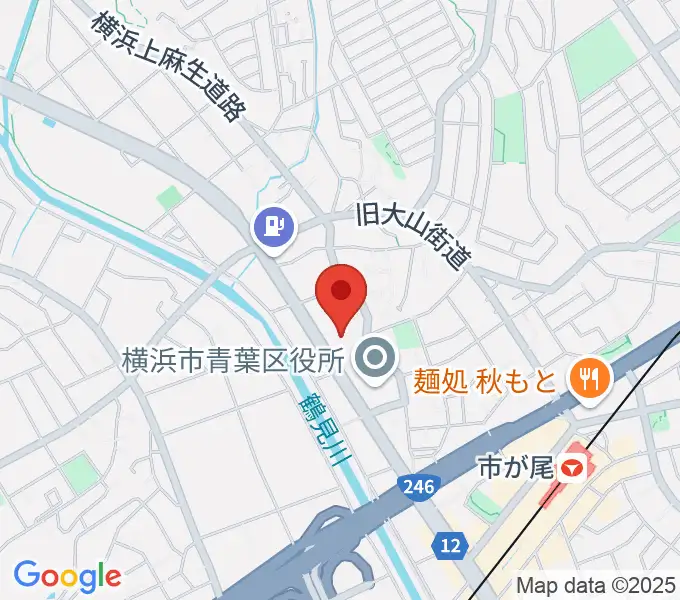 横浜市青葉公会堂の地図