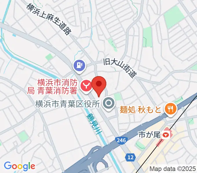 横浜市青葉公会堂の地図