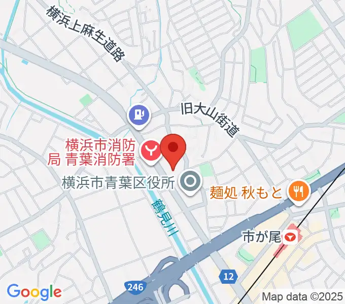 横浜市青葉公会堂の地図
