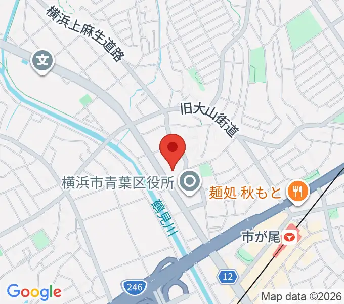横浜市青葉公会堂の地図
