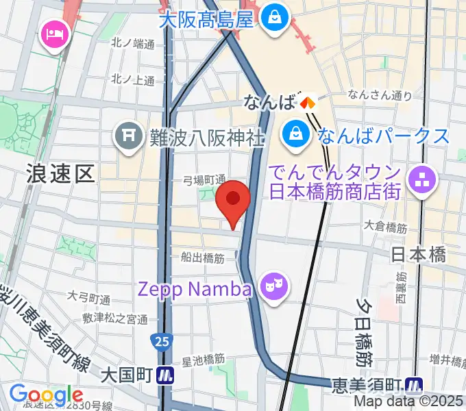 難波ベアーズの地図