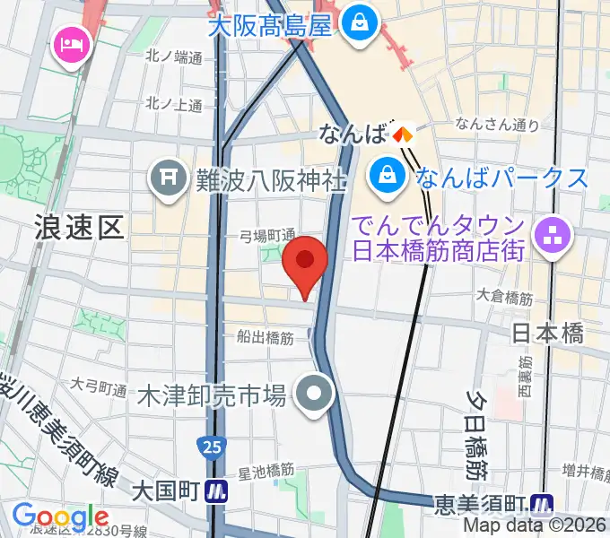 難波ベアーズの地図