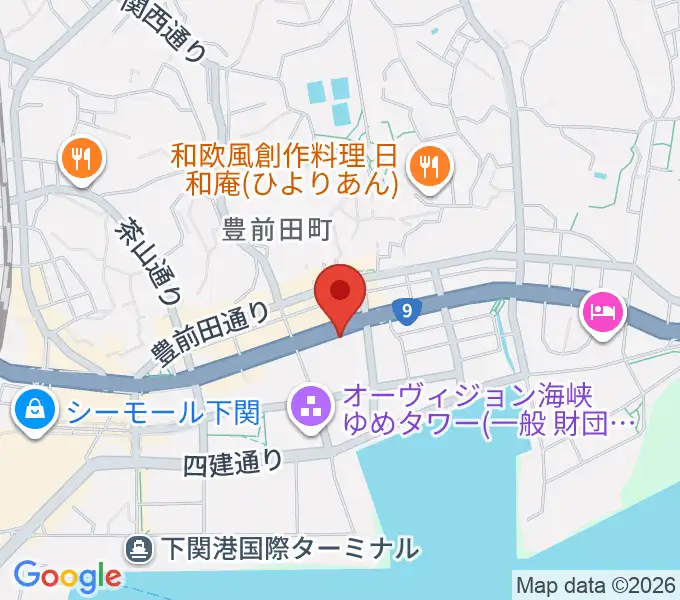 下関市生涯学習プラザ ドリームシップの地図