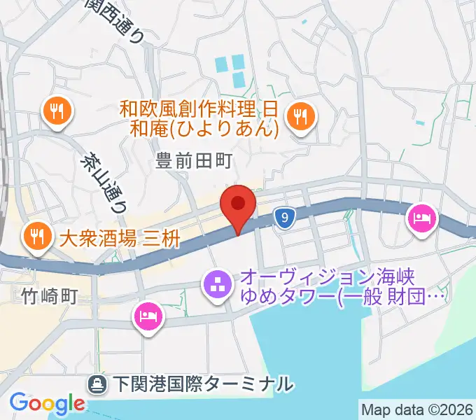 下関市生涯学習プラザ ドリームシップの地図