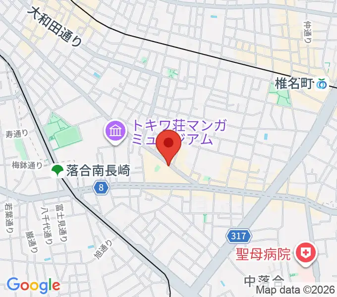 落合南長崎クラフトマンスタジオの地図