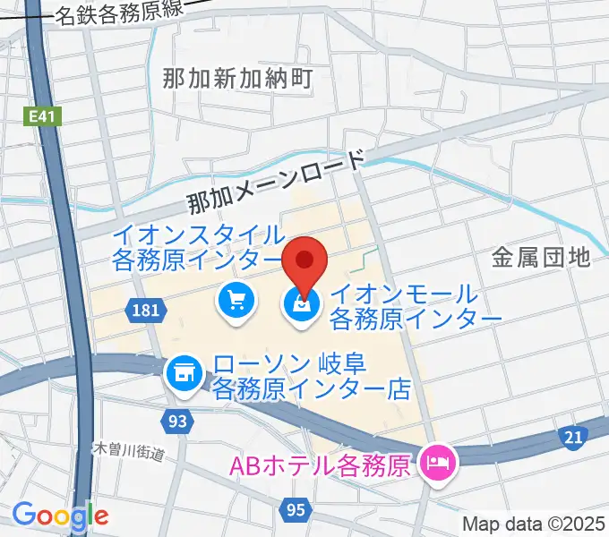 ロッキン岐阜店の地図