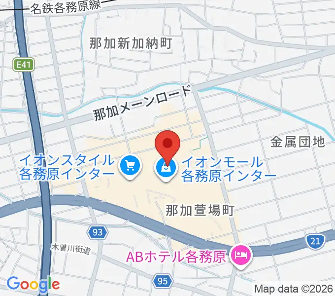 ロッキン岐阜店の地図