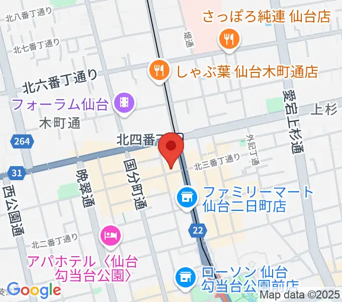 松尾弦楽器 仙台店の地図