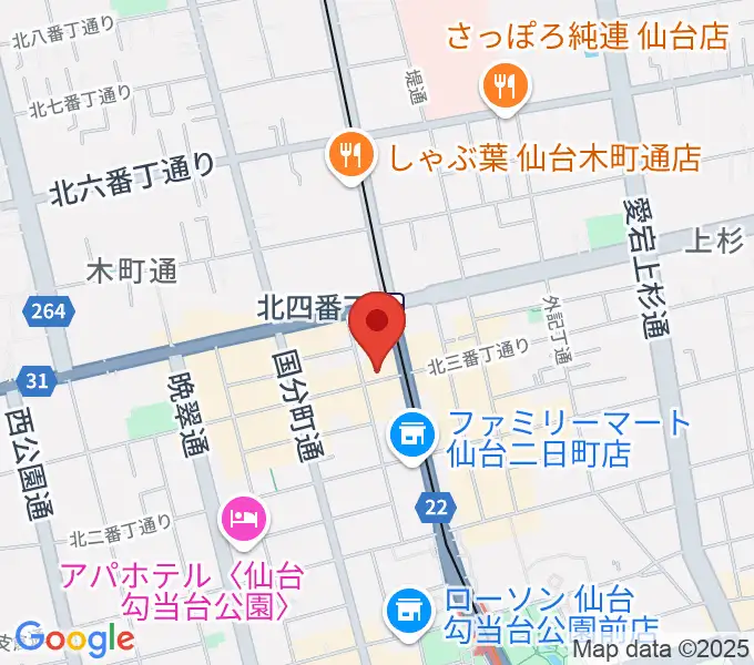 松尾弦楽器 仙台店の地図