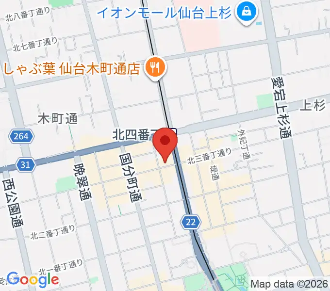 松尾弦楽器 仙台店の地図