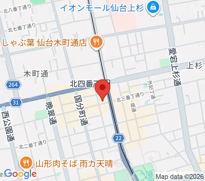 松尾弦楽器 仙台店の地図