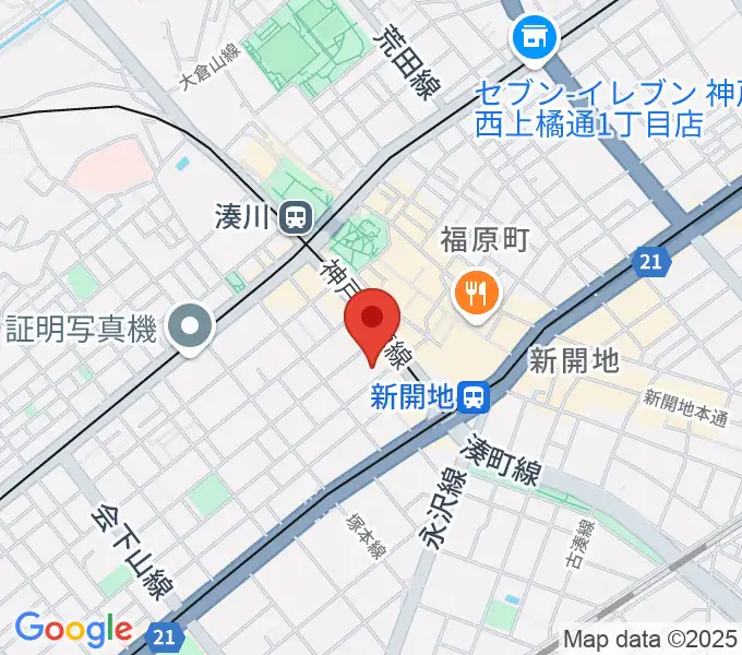 ダイヤ通音楽ホールの地図