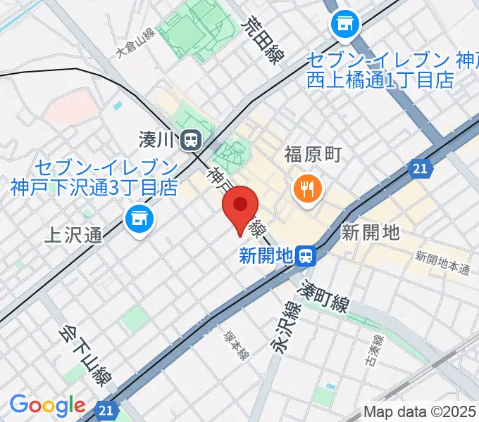 ダイヤ通音楽ホールの地図