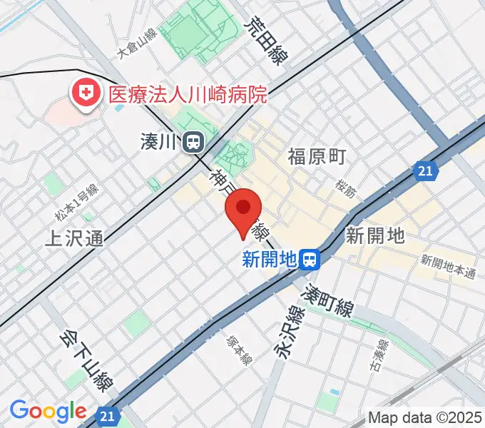 ダイヤ通音楽ホールの地図