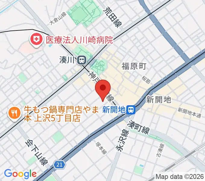 ダイヤ通音楽ホールの地図