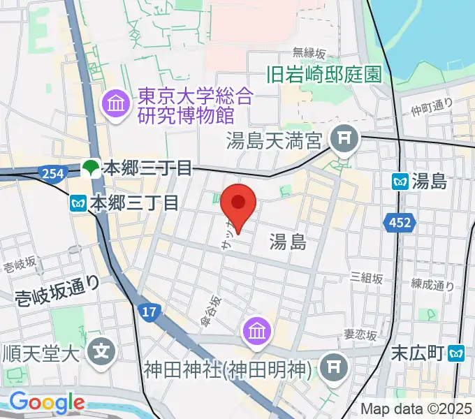 アムリタ・カスタム・ギターズの地図
