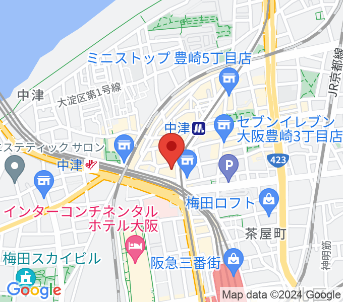 大阪中津ミノヤホールの場所
