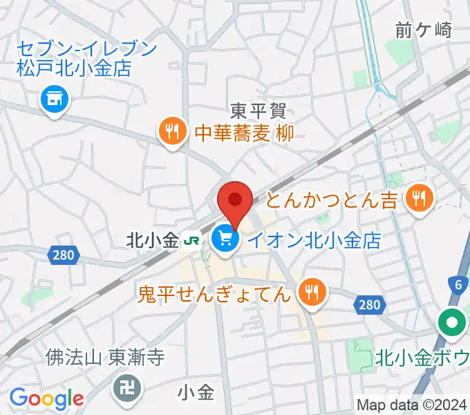 北小金Throbberの地図