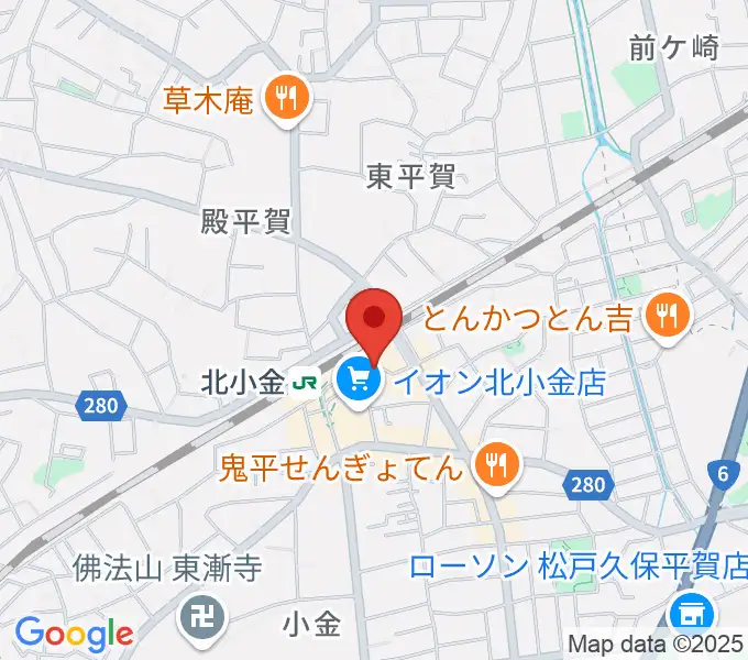 北小金Throbberの地図