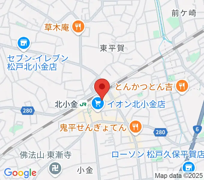北小金Throbberの地図