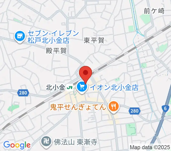 北小金Throbberの地図