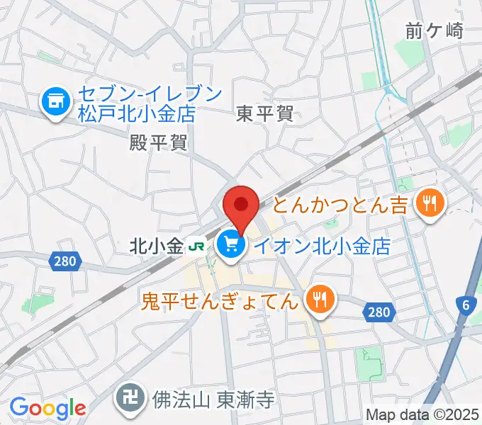北小金Throbberの地図