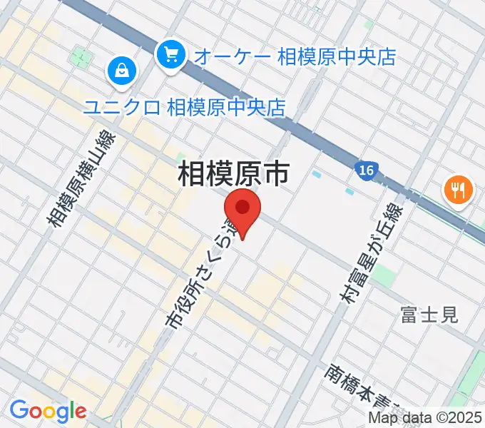 相模原市立あじさい会館の地図