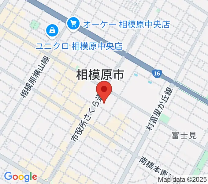 相模原市立あじさい会館の地図