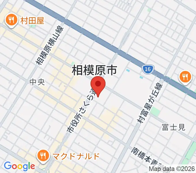 相模原市立あじさい会館の地図