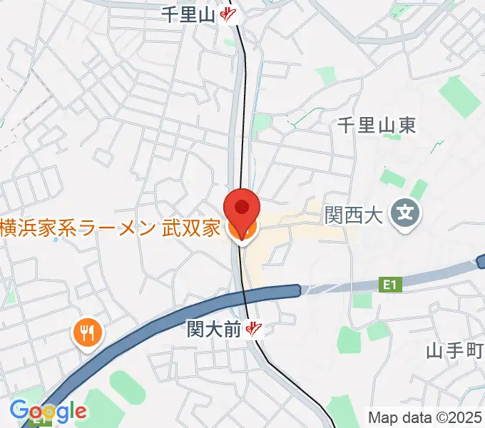 関大前THホールの地図
