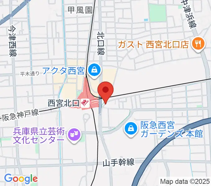 新響楽器 西宮北口オーパス店の地図