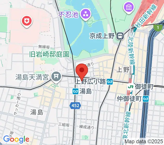 湯島ファビュラスギターズの地図