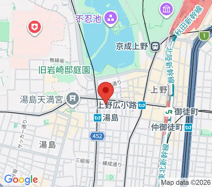 湯島ファビュラスギターズの地図